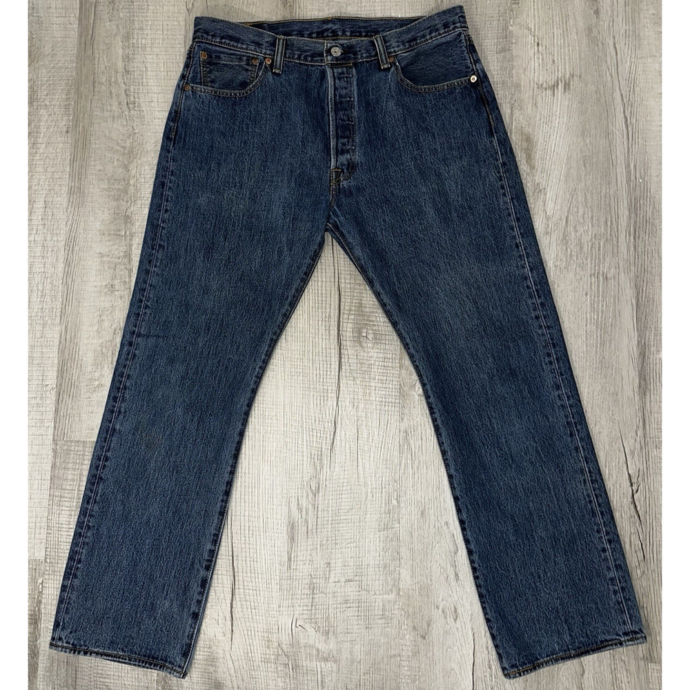 Levi's 501 Jeans Mens 35x30 Blue Denim Wash Original Fit Straight Leg